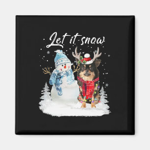 Chihuahua langharige Kerstman Hond Kerstman Magneet