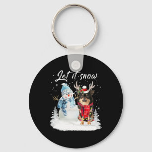 Chihuahua langharige Kerstman Hond Kerstman Sleutelhanger