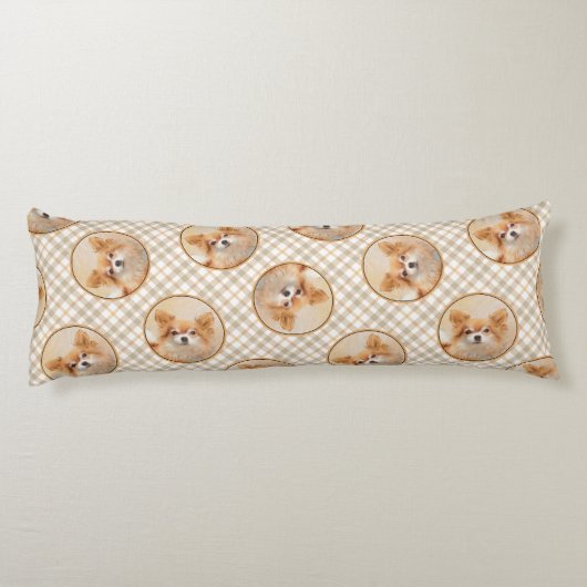 Chihuahua Langharige Schilderij Originele Hond Kun Lichaamskussen (Achterkant)