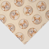 Chihuahua Langharige Schilderij Originele Hond Kun Tissuepapier (Detail)