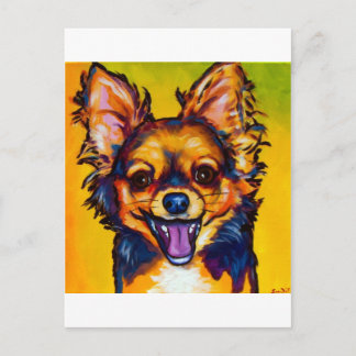 Chihuahua (langwerpige coating) briefkaart