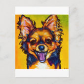 Chihuahua (langwerpige coating) briefkaart (Voorkant)