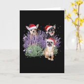 Chihuahua Lavendel Bloem Kerst T-shirt Chihuahu Kaart (Gele Bloem)