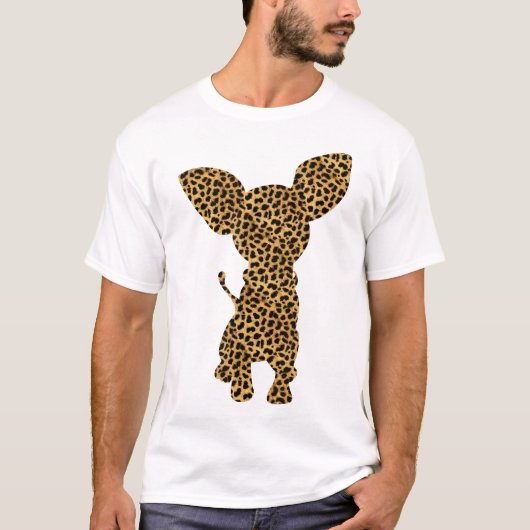 Chihuahua Leopard Print Hond Pup T-shirt (Voorkant)