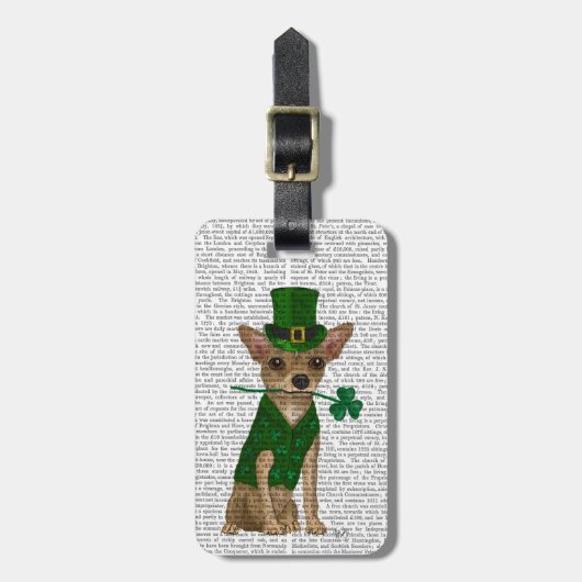Chihuahua Leprechaun Bagagelabel (Voorkant verticaal)