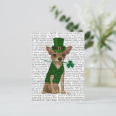 Chihuahua Leprechaun Briefkaart (Staand voorkant)