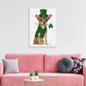 Chihuahua Leprechaun Canvas Afdruk (Insitu (Woonkamer))