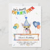 Chihuahua Lets Pawty Dog Birthday Party Kaart (Voorkant)
