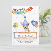 Chihuahua Lets Pawty Dog Birthday Party Kaart (Staand voorkant)