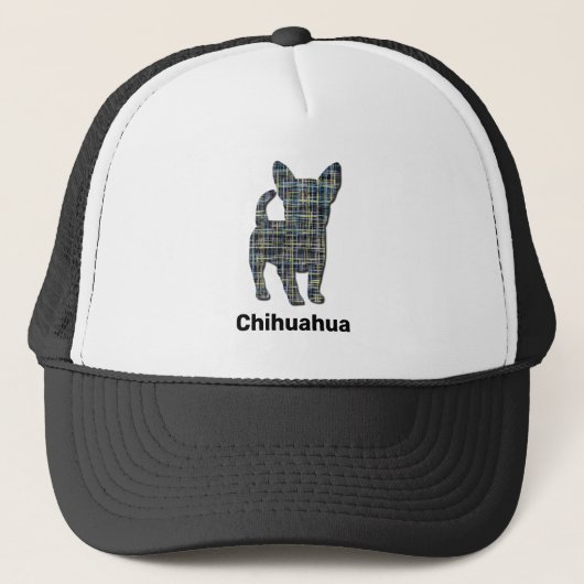 Chihuahua Leuke Hond Silhouet Grid Custom Trucker Pet (Voorkant)