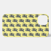 Chihuahua Leuke Hond Silhouet Grid Geel iPhone Hoesje (Achterkant horizontaal)