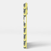 Chihuahua Leuke Hond Silhouet Grid Geel iPhone Hoesje (Rechterkant)