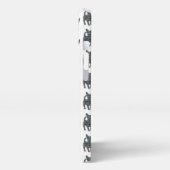 Chihuahua Leuke Hond Silhouet Grid Wit iPhone Hoesje (Linkerkant)