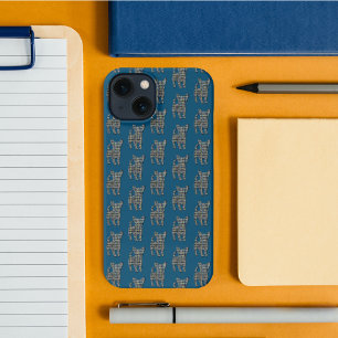 Chihuahua Leuke Hond Silhouet Raster Blauw iPhone 13 Hoesje