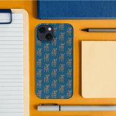 Chihuahua Leuke Hond Silhouet Raster Blauw iPhone Hoesje