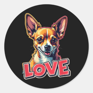 Chihuahua, Liefde, Chihuahua Liefde, Hond, Leuk, G Ronde Sticker