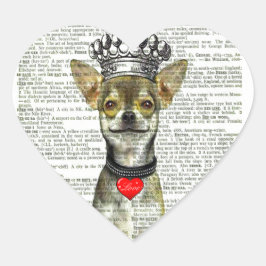 CHIHUAHUA LIEFDE STICKER- LOVE KING HART STICKER
