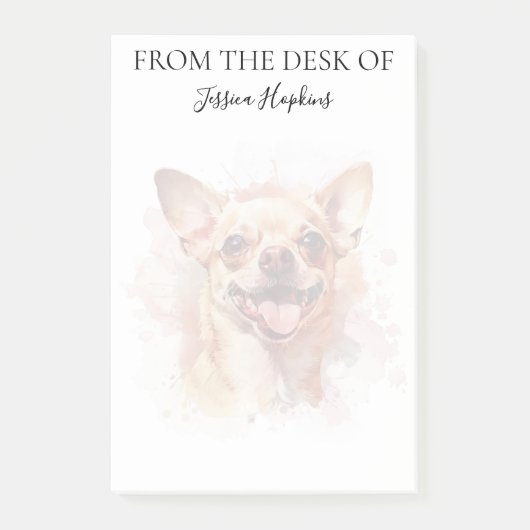 Chihuahua Liefhebber Geborduurde Hond Post-it® Notes (Voorkant)