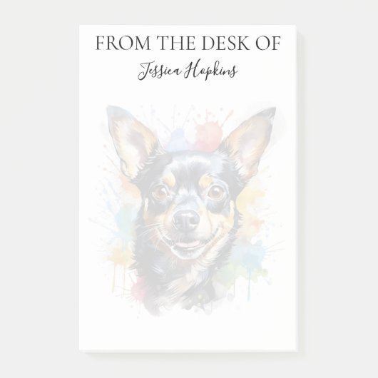 Chihuahua Liefhebber Geborduurde Hond Post-it® Notes (Voorkant)