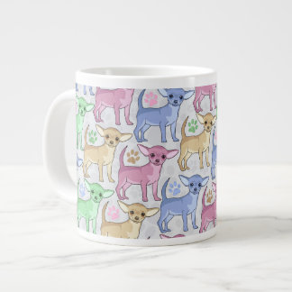 Chihuahua Liefhebber Kleurrijk Patroon Grote Koffiekop