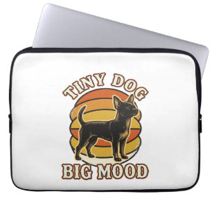 Chihuahua Liefhebber Shirt Retro Gegraveerd Hond H Laptop Sleeve