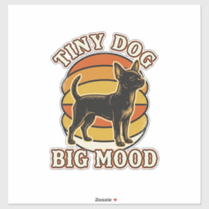 Chihuahua Liefhebber Shirt Retro Gegraveerd Hond H Sticker