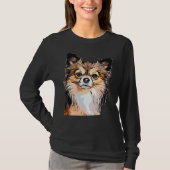 Chihuahua Long Coat Tri Color T-shirt (Voorkant)