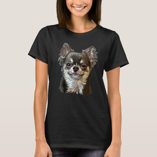 Chihuahua Long Hair Funny Chihuahua Long Haired Ch T-shirt (Voorkant)