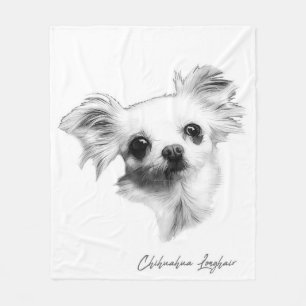 Chihuahua longhair dog_Hondenliefhebber Fleece Deken