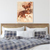 Chihuahua looking at camer_Dog Lover Canvas Afdruk (Insitu (Slaapkamer))
