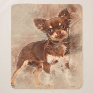 Chihuahua looking at camer_Dog Lover Sherpa Deken