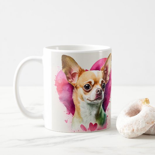 Chihuahua Love Graphic Koffiemok (Met donut)