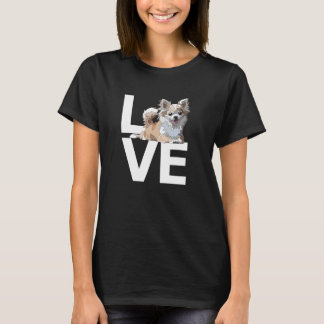 Chihuahua Love Lang Haar Chiwawa Lang Haar Gelukki T-shirt