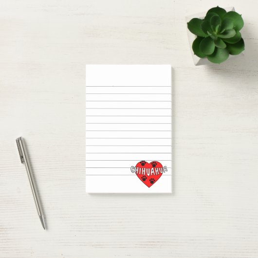 Chihuahua Love Lined Post-it® Notes (Kantoor)