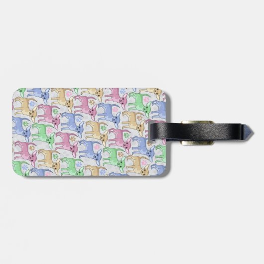 Chihuahua Lover Colorful Pattern Bagagelabel (Achterkant horizontaal)
