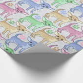 Chihuahua Lover Colorful Pattern Cadeaupapier (Hoek)