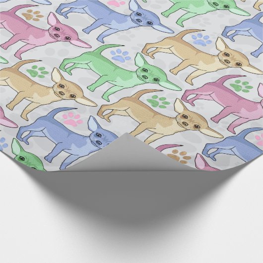 Chihuahua Lover Colorful Pattern Cadeaupapier (Hoek)