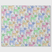Chihuahua Lover Colorful Pattern Cadeaupapier (Vlak)