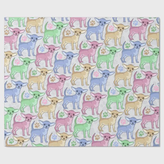 Chihuahua Lover Colorful Pattern Cadeaupapier (Vlak)