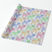 Chihuahua Lover Colorful Pattern Cadeaupapier (Uitgerold)