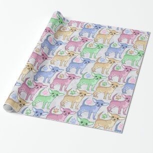 Chihuahua Lover Colorful Pattern Cadeaupapier