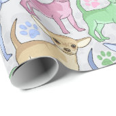 Chihuahua Lover Colorful Pattern Cadeaupapier (Rol Hoek)
