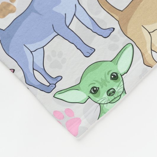 Chihuahua Lover Colorful Pattern Fleece Deken (Hoek)