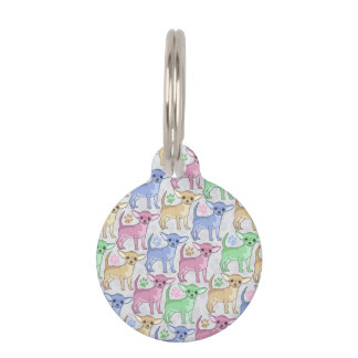 Chihuahua Lover Colorful Pattern Huisdierpenning