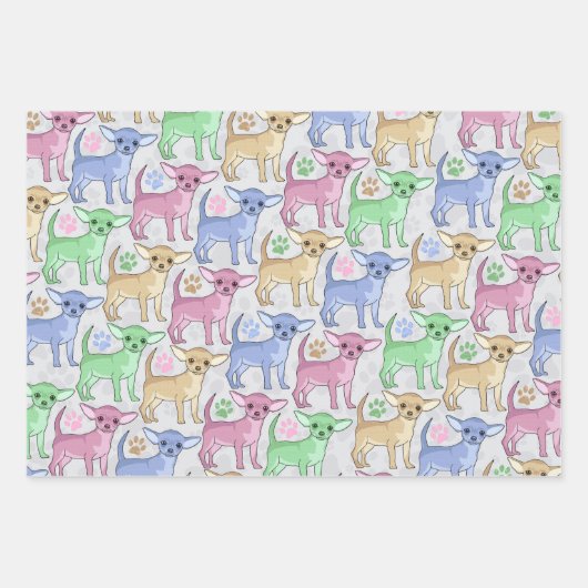 Chihuahua Lover Colorful Pattern Inpakpapier Vel (Voorkant 3)