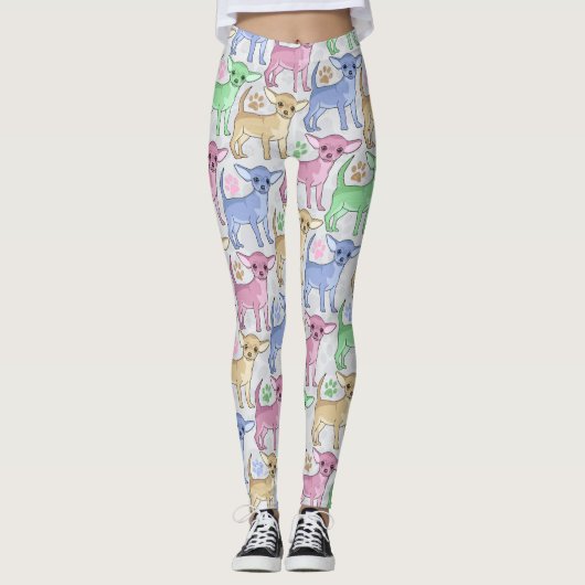 Chihuahua Lover Colorful Pattern Leggings (Voorkant)