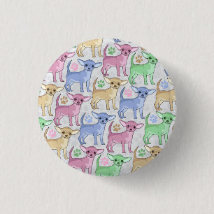 Chihuahua Lover Colorful Pattern Ronde Button 3,2 Cm