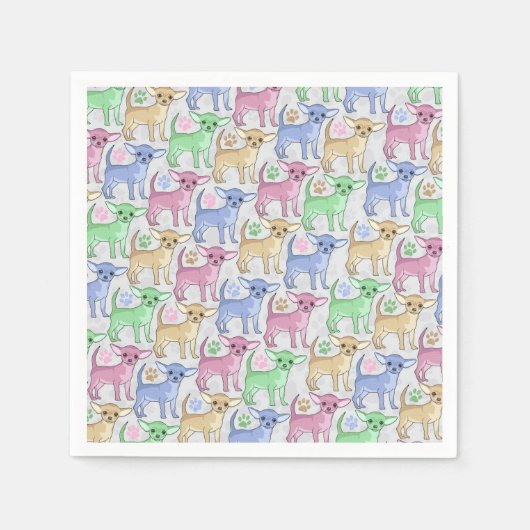 Chihuahua Lover Colorful Pattern Servetten (Voorkant)