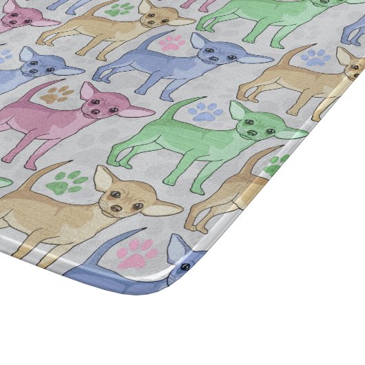Chihuahua Lover Colorful Pattern Snijplank (Hoek)