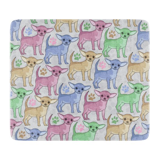 Chihuahua Lover Colorful Pattern Snijplank (Voorkant)